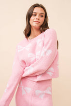 Load image into Gallery viewer, Bow Print Cozy Sweater Set
