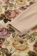 Load image into Gallery viewer, Floral Waffle Knit Patchwork Chest Pocket Buttoned Jacket: Khaki / M