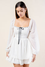 Load image into Gallery viewer, SWISS DOT CHIFFON RUFFLED TIERED MINI DRESS
