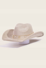 Load image into Gallery viewer, Ribbon Bow Pearl Chain Western Cowboy Hat