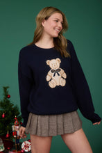 Load image into Gallery viewer, TEDDY JACQUARD CREW NECK KNIT PULLOVER SWEATER