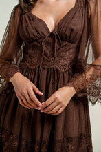 Load image into Gallery viewer, DOTTED MESH WITH EYELASH TRIMME SHORT DRESS