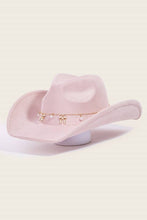 Load image into Gallery viewer, Ribbon Bow Pearl Chain Western Cowboy Hat