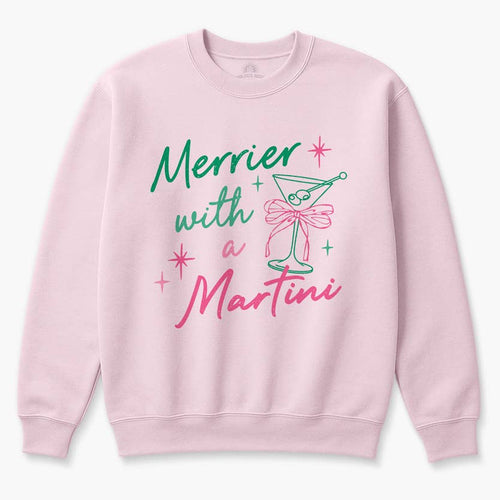Merrier with a Martini Holiday Sweater – Festive Graphic
