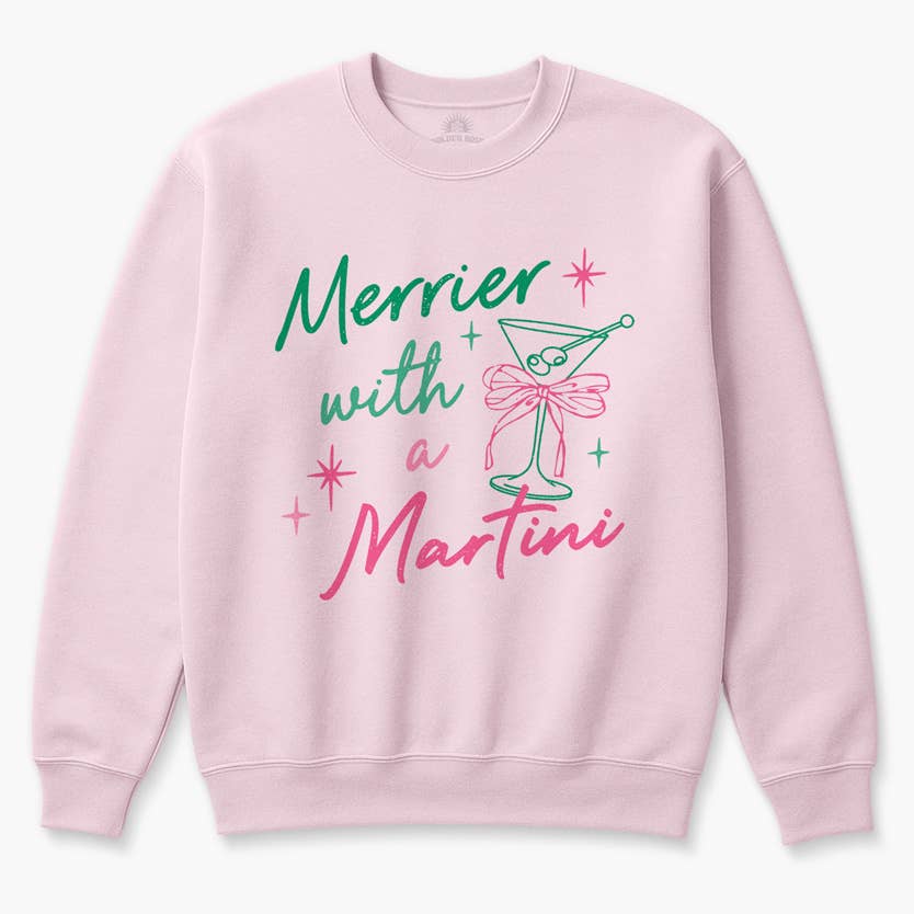 Merrier with a Martini Holiday Sweater – Festive Graphic