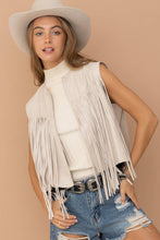Load image into Gallery viewer, Faux Leather Fringe Braided Yoke Crop Waist Vest