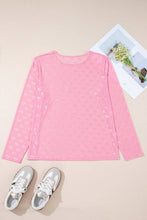 Load image into Gallery viewer, Plus Size Bow Embroidered Long Sleeve Mesh Top
