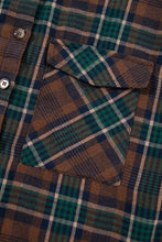 Load image into Gallery viewer, Plaid Chest Pockets Buttoned Shirt Jacket: Brown / S