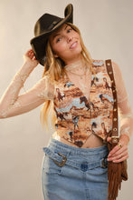 Load image into Gallery viewer, Western Horse Printed Jacquard Vest