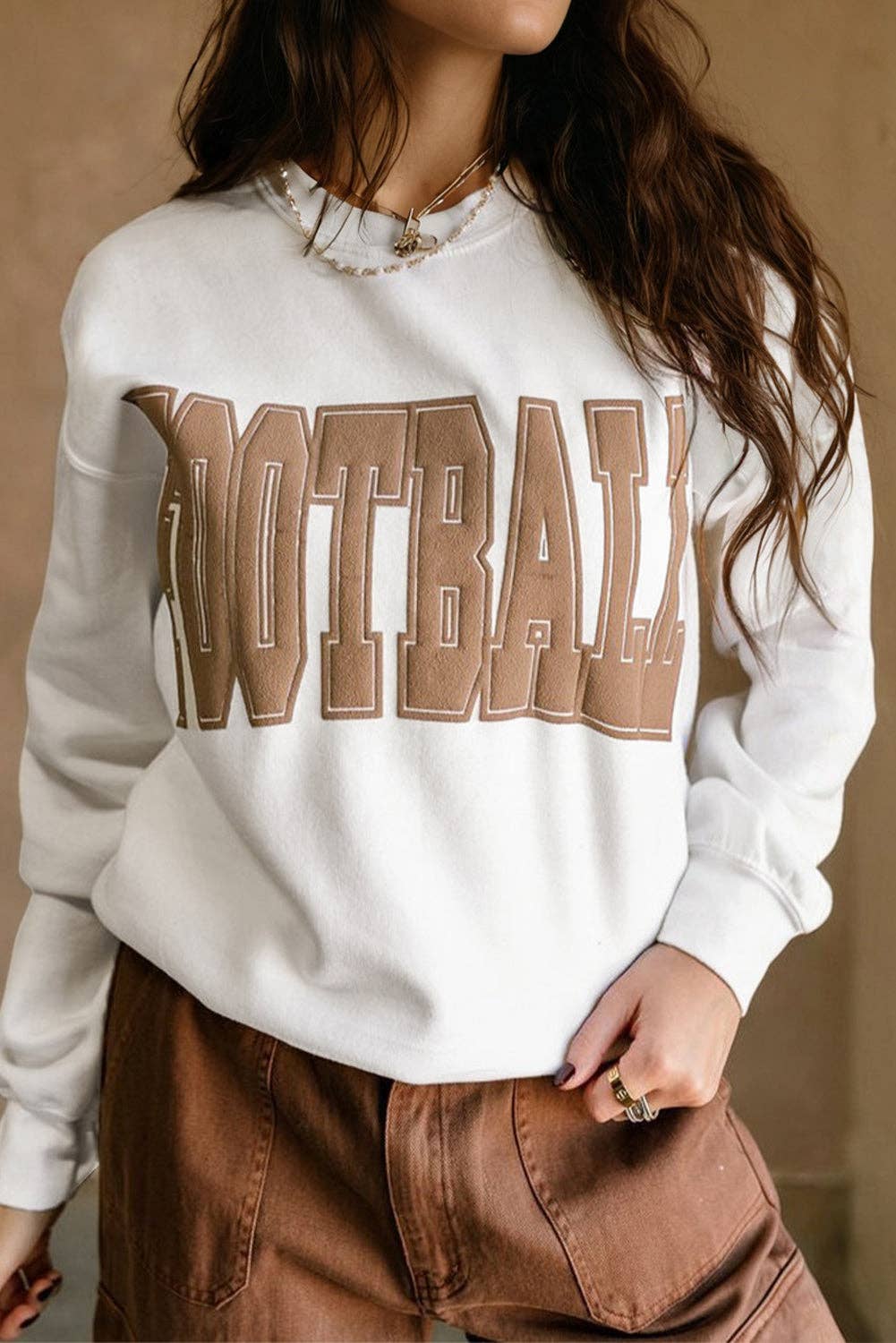 FOOTBALL Crewneck Sweatshirt: White / XL