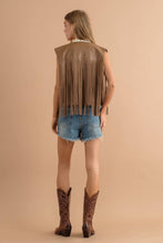 Load image into Gallery viewer, Faux Leather Fringe Braided Yoke Crop Waist Vest