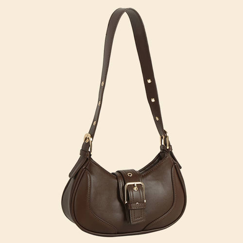 Leather Buckle Flap Shoulder Bag