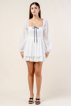Load image into Gallery viewer, SWISS DOT CHIFFON RUFFLED TIERED MINI DRESS