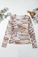 Load image into Gallery viewer, Western Camo Mesh Long Sleeve Top