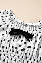 Load image into Gallery viewer, Polka Dot Bow Square Neck Puff Sleeve Top