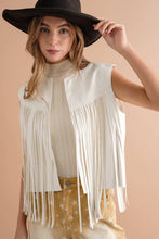 Load image into Gallery viewer, Faux Leather Fringe Braided Yoke Crop Waist Vest