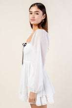 Load image into Gallery viewer, SWISS DOT CHIFFON RUFFLED TIERED MINI DRESS