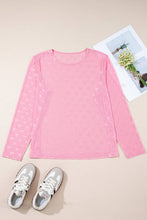 Load image into Gallery viewer, Plus Size Bow Embroidered Long Sleeve Mesh Top