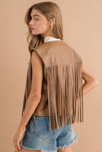 Load image into Gallery viewer, Faux Leather Fringe Braided Yoke Crop Waist Vest