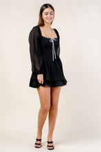 Load image into Gallery viewer, SWISS DOT CHIFFON RUFFLED TIERED MINI DRESS