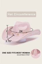 Load image into Gallery viewer, Ribbon Bow Pearl Chain Western Cowboy Hat