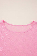 Load image into Gallery viewer, Plus Size Bow Embroidered Long Sleeve Mesh Top