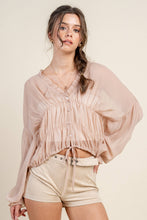 Load image into Gallery viewer, CREPE CHIFFON LONG SLEEVE TOP