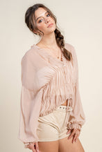 Load image into Gallery viewer, CREPE CHIFFON LONG SLEEVE TOP