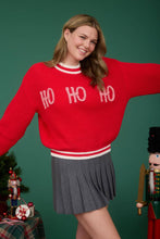 Load image into Gallery viewer, HO HO HO CREW NECK KNIT PULLOVER SWEATER