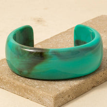 Load image into Gallery viewer, Wide Marble Resin Cuff Bracelet