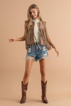 Load image into Gallery viewer, Faux Leather Fringe Braided Yoke Crop Waist Vest
