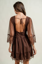 Load image into Gallery viewer, DOTTED MESH WITH EYELASH TRIMME SHORT DRESS