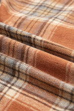 Load image into Gallery viewer, Plus Size Plaid Flap Pocket Buttoned Shacket: Brown / 3X