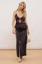 Load image into Gallery viewer, PANELED DENIM MIDI SKIRT
