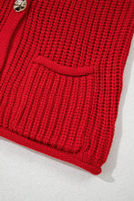 Load image into Gallery viewer, Solid Textured Buttoned Oversized Sweater Vest