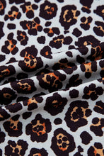 Load image into Gallery viewer, Leopard Floral Ribbed Patchwork Pullover: Brown / L