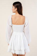 Load image into Gallery viewer, SWISS DOT CHIFFON RUFFLED TIERED MINI DRESS