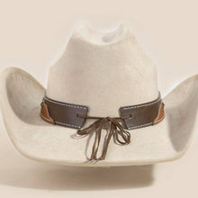 Load image into Gallery viewer, Western Long Horn Faux Leather Strap Cowboy Hat