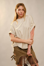 Load image into Gallery viewer, Studded High Low Oversized Tee