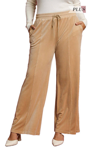Plus Soft Rib Thermal Wide Leg Pants