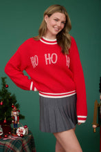 Load image into Gallery viewer, HO HO HO CREW NECK KNIT PULLOVER SWEATER