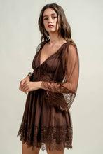 Load image into Gallery viewer, DOTTED MESH WITH EYELASH TRIMME SHORT DRESS