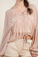 Load image into Gallery viewer, CREPE CHIFFON LONG SLEEVE TOP