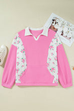 Load image into Gallery viewer, Plus Size Floral Patchwork Elastic Cuff Top