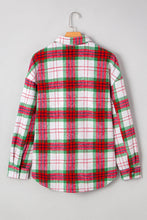 Load image into Gallery viewer, Plaid Flannel Buttoned Christmas Shacket