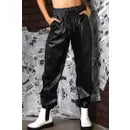FAUX LEATHER JOGGER PANTS WITH ELASTIC WAIST